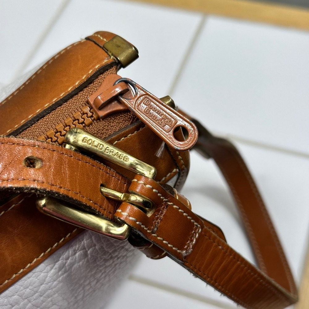 Dooney & Bourke Crossbody Bag Women Small White Tan Leather Vintage Excellent - Picture 15 of 15